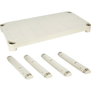 トラスコ中山(TRUSCO) TRUSCO プラ棚用 棚板セット 棚板間隔高さ515mm用脚4本付 ネオグレー 【品番:TPT-344SA】