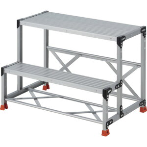 トラスコ中山(TRUSCO) TRUSCO 作業用踏台 2段  ステップ奥行200 高さ0.70m 天板1000X400 【品番:TSF-2107】