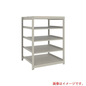 【別途送料あり】トラスコ中山(TRUSCO) TRUSCO スチールラック 薄板ラック(棚板分割タイプ、耐荷重100Kg)1200×595×H1200 5段単体  ネオグレー 【品番:UL4465】
