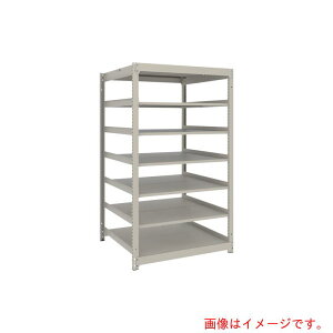 【別途送料あり】トラスコ中山(TRUSCO) TRUSCO スチールラック 薄板ラック(棚板分割タイプ、耐荷重100Kg)1200×595×H1500 7段単体  ネオグレー 【品番:UL5467】