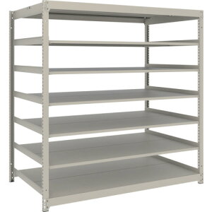 【別途送料あり】トラスコ中山(TRUSCO) TRUSCO スチールラック 薄板ラック(棚板分割タイプ、耐荷重100Kg)1500×875×H1500 7段単体  ネオグレー 【品番:UL5597】