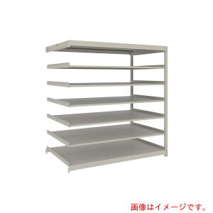【別途送料あり】トラスコ中山(TRUSCO) TRUSCO スチールラック 薄板ラック(棚板分割タイプ、耐荷重100Kg)1800×595×H1500 7段連結  ネオグレー 【品番:UL5667B】