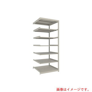 【別途送料あり】トラスコ中山(TRUSCO) TRUSCO スチールラック 薄板ラック(棚板分割タイプ、耐荷重100Kg)1200×595×H2100 7段連結  ネオグレー 【品番:UL7467B】