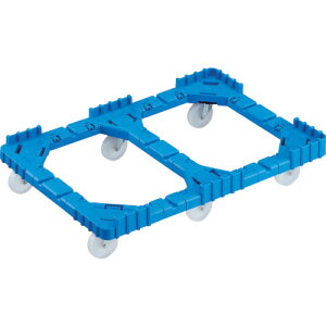 トラスコ中山(TRUSCO) OCドーリー 75Lオリコン用 ナイロン車輪 6輪自在 片側ガード無し ブルー 【品番:OCD-75BN-B】
