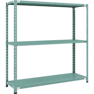 トラスコ中山(TRUSCO) TRUSCO CB型セミボルトレス軽中量棚 1500X450XH1500 3段 グリーン 【品番:CB-5543-GN】