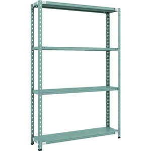 トラスコ中山(TRUSCO) TRUSCO CB型セミボルトレス軽中量棚 1200X300XH1800 4段 グリーン 【品番:CB-6434-GN】