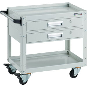 トラスコ中山(TRUSCO) TRUSCO ツールワゴン イーグルワゴン 600X400 引出2段付 4輪自在 ホワイト 【品番:EGW-662V2J-W】