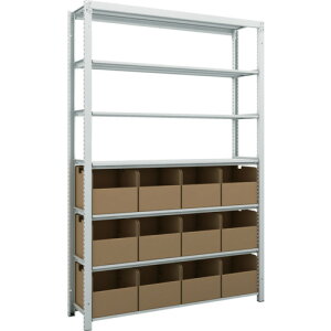 【別途送料あり】トラスコ中山(TRUSCO) TRUSCO スチールラック K1型抗菌塗装高密度収納棚 H1900XW1250XD325 7段 ビン12個付 【品番:K1-6437A12】