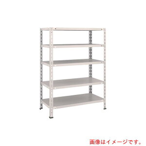 トラスコ中山(TRUSCO) TRUSCO スチールラック 軽量棚 中棚ボルトレス型 875X450X1200 5段 ネオグレー 【品番:L43X-15】