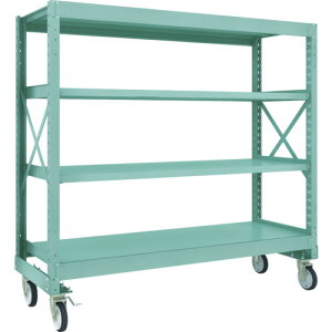 【別途送料あり】トラスコ中山(TRUSCO) TRUSCO R3型ボルト式中量棚W1800XD600XH1700 4段 Φ150 ゴムキャスター付 【品番:R3-5664-G150】