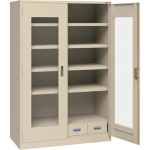 【別途送料あり】トラスコ中山(TRUSCO) TRUSCO スーパーヘビーキャビネット 窓・4枚棚・引出小4個 【品番:SHC-604L4S-A】