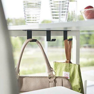 山崎実業 デスク下フック 3連 タワー ブラック 【品番:05854】