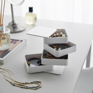 山崎実業 アクセサリートレー タワー 4段 スクエア ホワイト 4903208017534 【品番:01753】