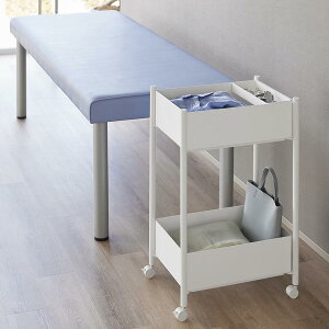 山崎実業 小物トレー付き収納ワゴン 2段 タワー ホワイト 4903208101837 【品番:10183】