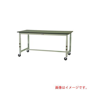 山金工業 ヤマテック ワークテーブル300シリーズ 高さ調整タイプ移動式 塩ビシート天板 W900×600×H750〜1000mm ヤマテックグリーン 【品番:SWRAC-960-GG】