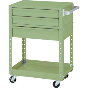【別途送料あり】山金工業 ヤマテック スペシャルワゴン 移動式 キャビネット浅型2段×1個、深型1段×1個 ヤマテックグリーン 【品番:W6CS-SM-G】