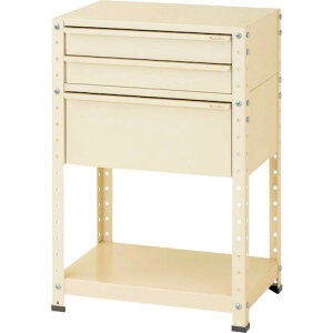 【別途送料あり】山金工業 ヤマテック スペシャルワゴン 固定式 キャビネット浅型2段×1個、超深型1段×1個 ヤマテックアイボリー 【品番:W6-SD-IV】