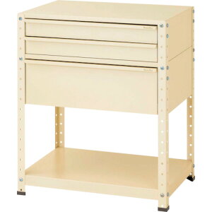 【別途送料あり】山金工業 ヤマテック スペシャルワゴン 固定式 キャビネット浅型2段×1個、超深型1段×1個 ヤマテックアイボリー 【品番:W7-SD-IV】