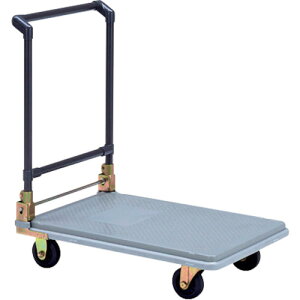 矢崎化工(yazaki) 樹脂製運搬台車 ポリトラー 折りたたみハンドルタイプ N−450 グレー 【品番:N450】□