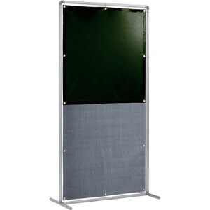 【別途送料あり】吉野 遮光火花兼用衝立 単体型 1×2 固定足(ダークグリーン×A種シート) 【品番:YS-12SF-DG-BW】