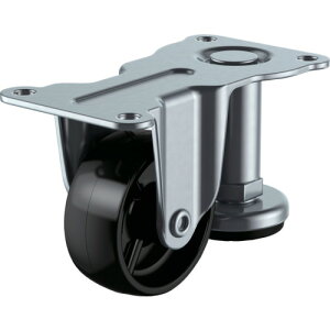 ユーエイ プレート式 固定 アジャスター付キャスター 黒ナイロン 車輪径50mm  Eタイプ ER−AF型 取付寸法56×28 【品番:ER-50BN-AF】