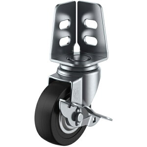 ユーエイ アングル 自在 キャスター ゴム 車輪径75mm ストッパー付き Sタイプ SA−S型 取付寸法20×21,16 【品番:SA-75RHS】