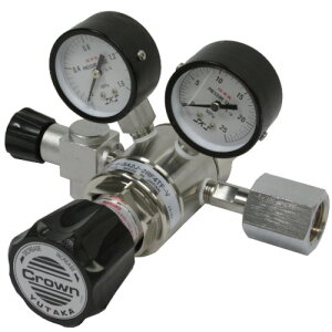 ユタカ(YUTAKA) Crown ステンレス製バルブ付二段式精密圧力調整器 窒素用 【品番:GSR2-4-5AA2-2RF4TF-V N2】