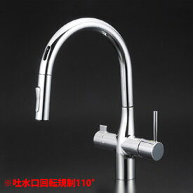 【KM6091SCEC】 KVK キッチン 混合水栓 浄水器用 シャワー付き蛇口 ビルトイン センサー