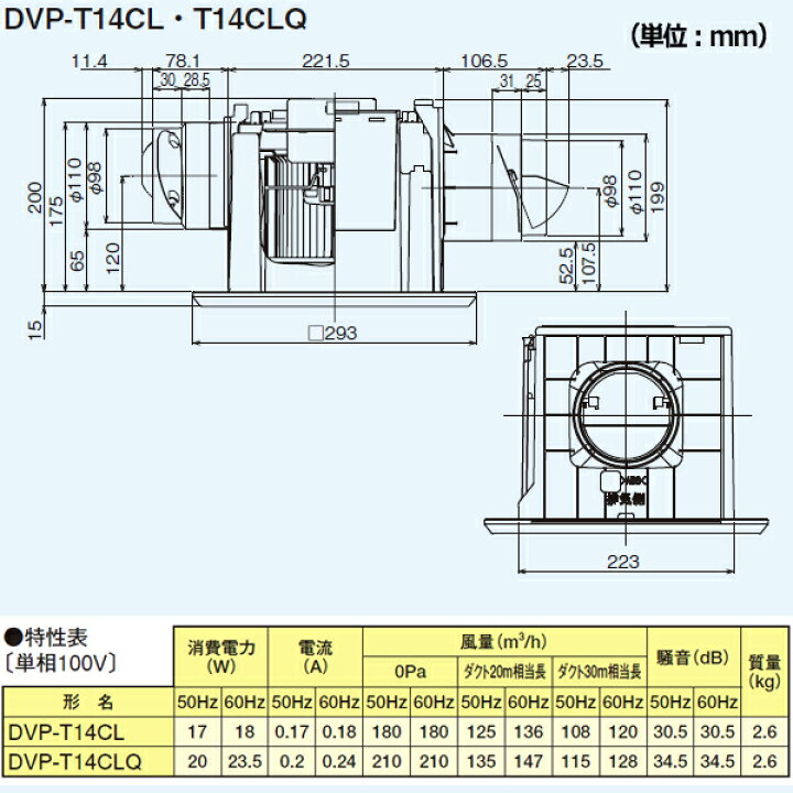 楽天市場】【DVP-T14CL】東芝 ダクト用換気扇 低騒音形 ［2部屋用  