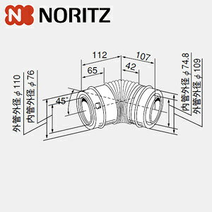 �m�[���c ���r�C�������� 45°�G���{ ��110 �����핔�� 110�}��45�x�G���{ 7564708