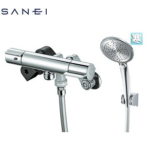 三栄水栓製作所 浴室用蛇口 壁 洗い場専用 サーモスタット付シャワーバス混合水栓 手元スイッチ クロム 寒冷地 SK18CT5K-N