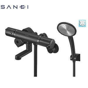 三栄水栓製作所 ●浴室用蛇口 壁 洗い場専用 サーモスタット付シャワーバス混合水栓 スパウト80mm マットブラック 寒冷地 SK18CK-5-S-MDP