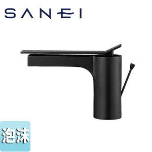 三栄水栓製作所 ●洗面用蛇口 SUTTO 台 シングルレバー混合水栓 スパウト170mm 泡沫 ポップアップ式 引棒付 マットブラック 一般地 K4731PJV-MDP-13