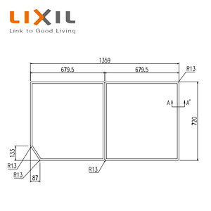 LIXIL �ӂ�ӂ� �g�݂ӂ� 2���g 720mm×680mm �z���C�g �A�[�o���V���[�Y�p �������� YFK-1475B(6)