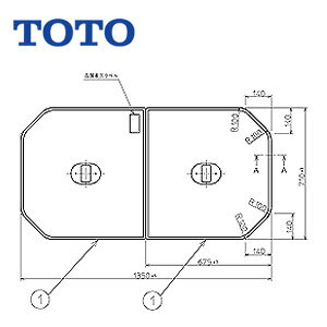 TOTO ӂӂ g݂ӂ 2g 1350mm×710mm zCg lI}[uoXp j[OCgoXFp  PCF1410R#NW1