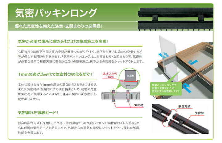 楽天市場】城東テクノ 気密キソパッキンロング 10本入 KPK-N105 : 住建本舗