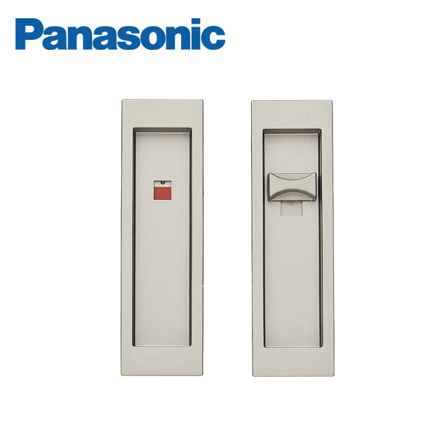 パナソニック 内装ドア 角型引手 C1型 表示錠 ワンタッチ サテンシルバー色(塗装) 洗面・トイレ用 MJE2PC14ST Panasonic