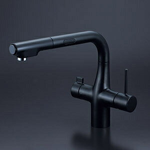 KVK ビルトイン浄水器用シングルシャワー付混合栓 センサー付 電池タイプ 浄水カートリッジセット付 eレバー マットブラック 一般地仕様 KM6131DSCECM5