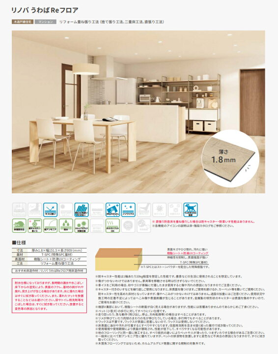 楽天市場】LIXIL リノバ うわばReフロア リフォーム重ね張り工法 1坪 