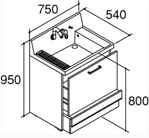 LIXIL NV sA AR3CH-755SYN Ԍ750mm s540mm H950mm XebvXCh^Cv ndl VOo[V[ ʉϑ Piara INAX DIY lixil