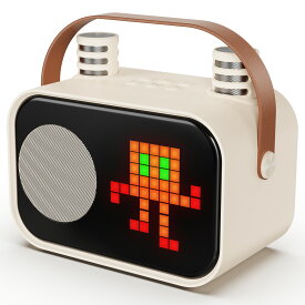 【15％OFFクーポン】JYX カラオケスピーカー 小型 子ども用 ワイヤレスマイク2本付き 音声加工モード bluetooth LEDライトモード 伴奏モード 充電式 TF/AUX/USB ポータブルスピーカー 高音質 軽量化 拡声器 スピーカー コンパクト おしゃれ かわいい