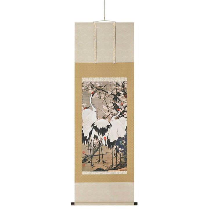 楽天市場】梅花群鶴図 伊藤若冲 動植綵絵 複製掛軸コレクション 美術品 
