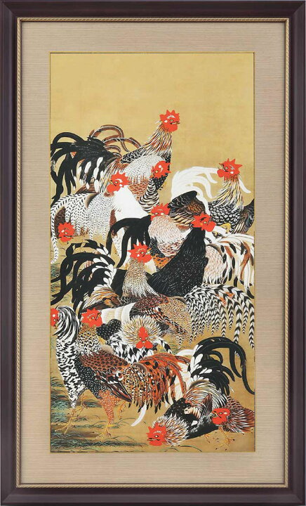 楽天市場】群鶏図 伊藤若冲 動植綵絵 複製額装・掛軸コレクション 美術 