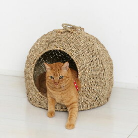 ペットハウス 猫 室内用 ドーム型 猫ちぐら 中サイズ つぐら ハンドメイド 専用クッション付き キャットハウス ネコ用 ねぐら 隠れ家 ネコが喜ぶ プレゼント
