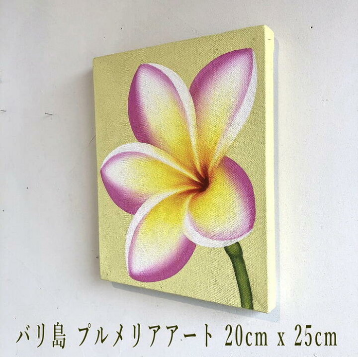 送料無料 プルメリア バリアート バリ雑貨 アジアン雑貨 アジアンインテリア ゲストハウス 民泊 バケーションレンタル リゾートホテル エスニック アート タペストリー 壁掛けサーファーズハウス ハワイアン cm X 25cm ライムグリーン 注目の