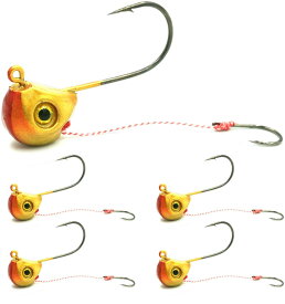 【10号・5個入り】一つテンヤ 赤金 真鯛・青物・ヒラメ対応 船釣り・堤防釣り Blue Ocean