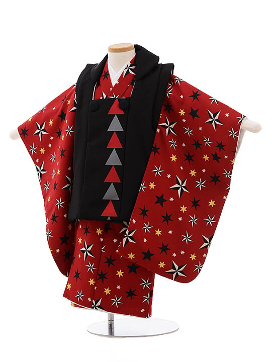 楽天市場 被布 レンタル 男児 七五三 被布 着物 レンタル 七五三 レンタル 2173 白 黒地 赤 星 3歳男の子 七五三 男児 着物 3歳 子供 きもの レンタル 被布 セット 七五三 お正月 和装 お祝い 3才 3歳 男の子 被布コート 新品足袋プレゼント