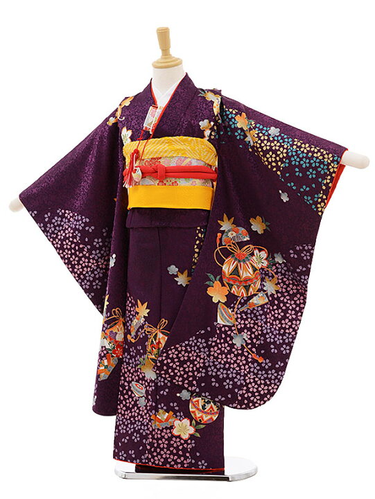 楽天市場 753 七五三 着物 7歳 フルセット 女の子 七五三 7歳 着物 レンタル 七五三 レンタル F241 紫地 桜ちらし 鈴７歳女の子 753 七五三 女児 七五三 着物 レンタル 四つ身 子供 お祝い着 正月 7歳 7才 きものレンタル 新品足袋プレゼント 往復送料無料 レンタル