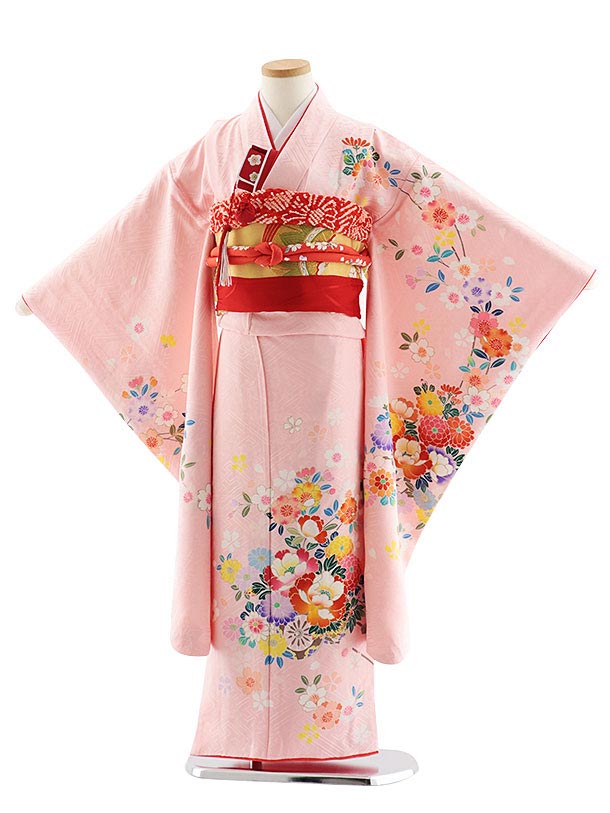 日本に 七五三着物 7歳 お祝い 和服 正絹 女の子 セット ピンク - 七五三