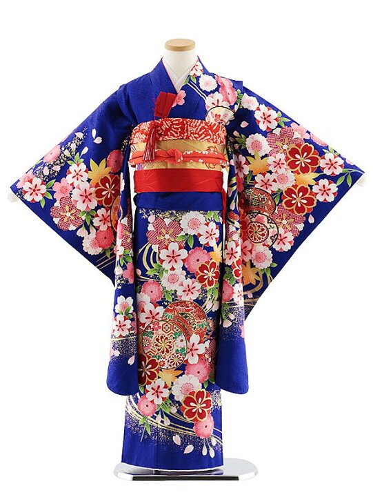 楽天市場 七五三 フルセット 女の子 七五三レンタル 7歳女児袋帯 72 正絹 ブルー桜に鼓 753 女児 七五三 着物 レンタル 四つ身 袋帯 子供 お祝い着 正月 7才 正絹 きものレンタル 新品足袋プレゼント 往復送料無料 京都かしいしょう